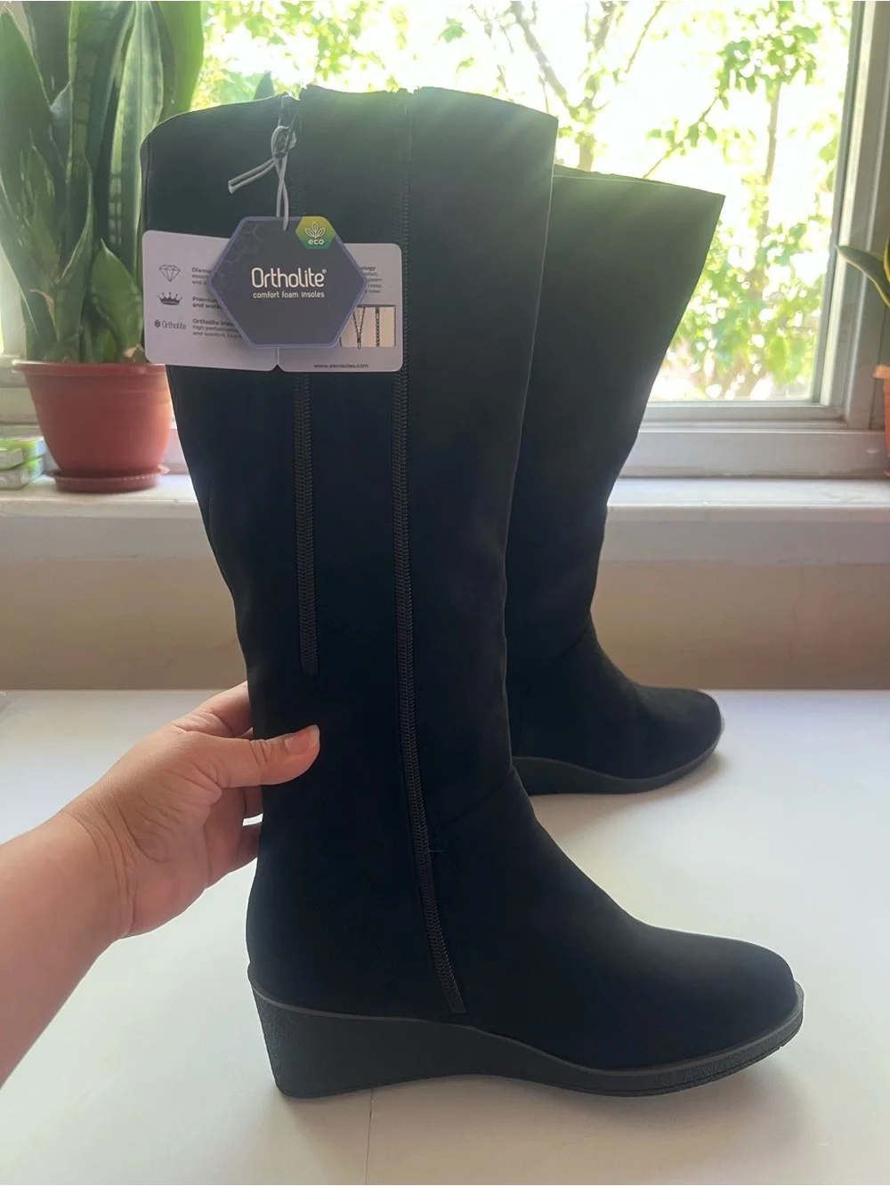 Aerosoles Binocular Women's Wedge Faux Suede Knee-High Boots